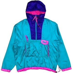 Vintage 90s Columbia Colorful Anorak Windbreaker Jacket | Large